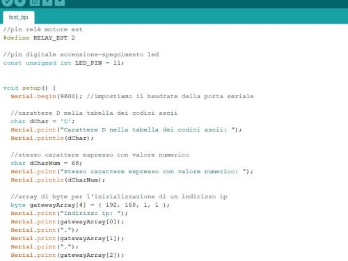 Variables and data types in Arduino programming